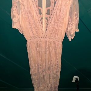 Lovers + Friends Blush Lace Overlay